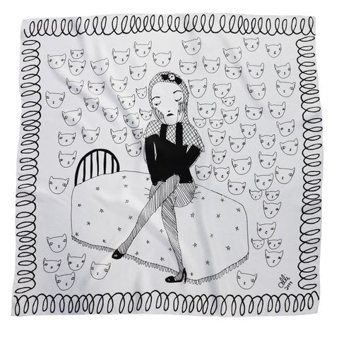 Staunch Little Edie | Edie with Cats Scarf - Grey Gardens