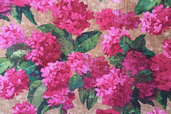 Grey Gardens Antique Pink Hydrangea Fabric - Grey Gardens