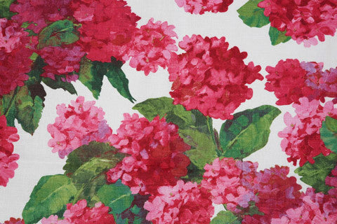 Grey Gardens Pink Hydrangea Fabric - Grey Gardens