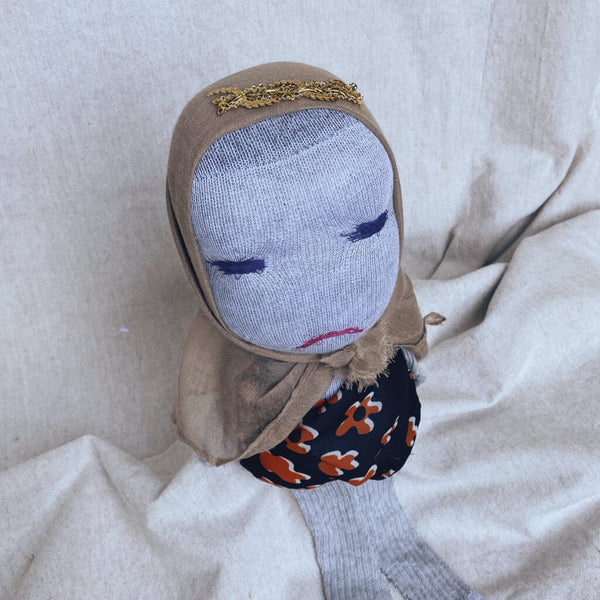 Top view of Little Edie Doll in her Bathing Suit