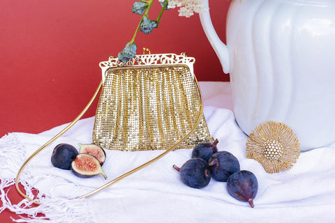 Grey Gardens Vintage | Whiting Davis Evening Bag - Grey Gardens