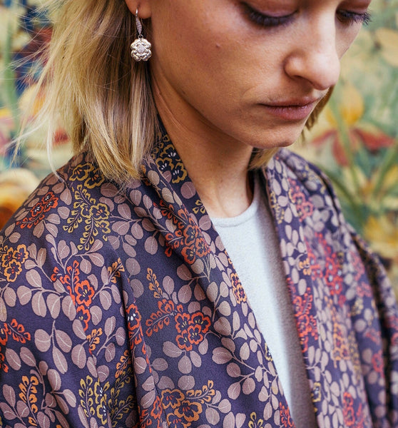 Grey Gardens diamond flower earrings - Grey Gardens