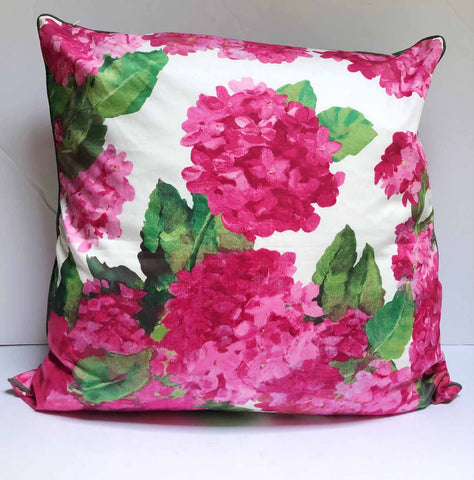 Grey Gardens| Pink Hydrangea Chintz Pillows