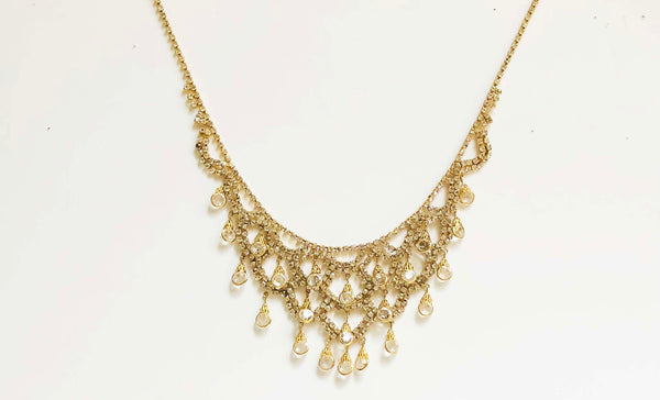 Little Edie vintage gold colored necklace with stones