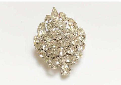Eisenberg Ice Rhinestone Brooch large - front view.