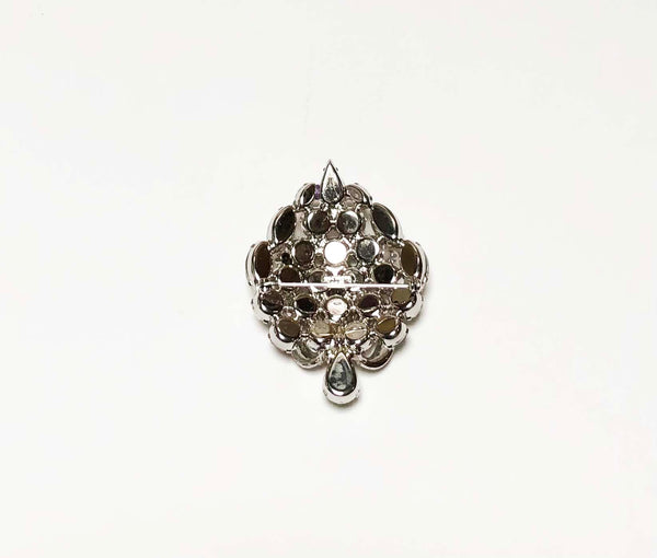 Eisenberg Ice Rhinestone Brooch- large- back view.