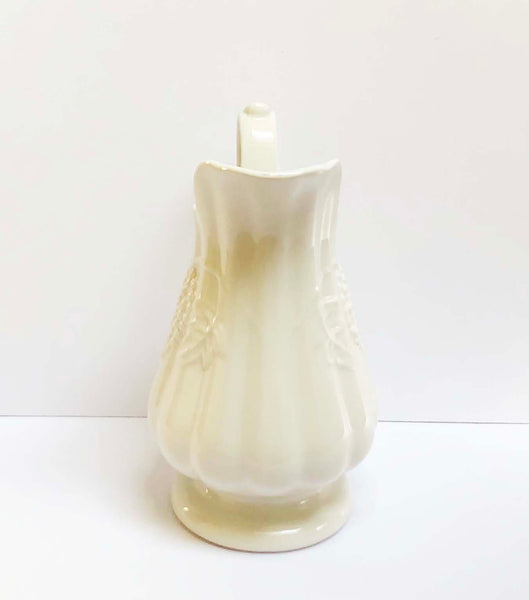White Ironstone pitcher Vintage Red Cliff Grey Gardens