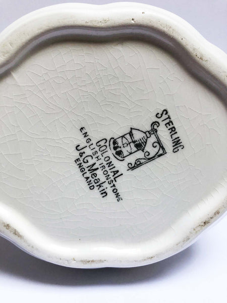 bottom of tea pot logo Ironstone Sterling colonial pattern